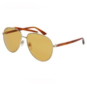 Gucci Gold-Toned Aviator Sunglasses GG0014S 004